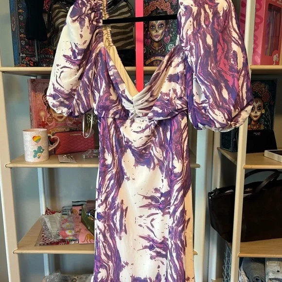 Slate and Willow purple Marble Print Dress preloved XL - Picture 4 of 7